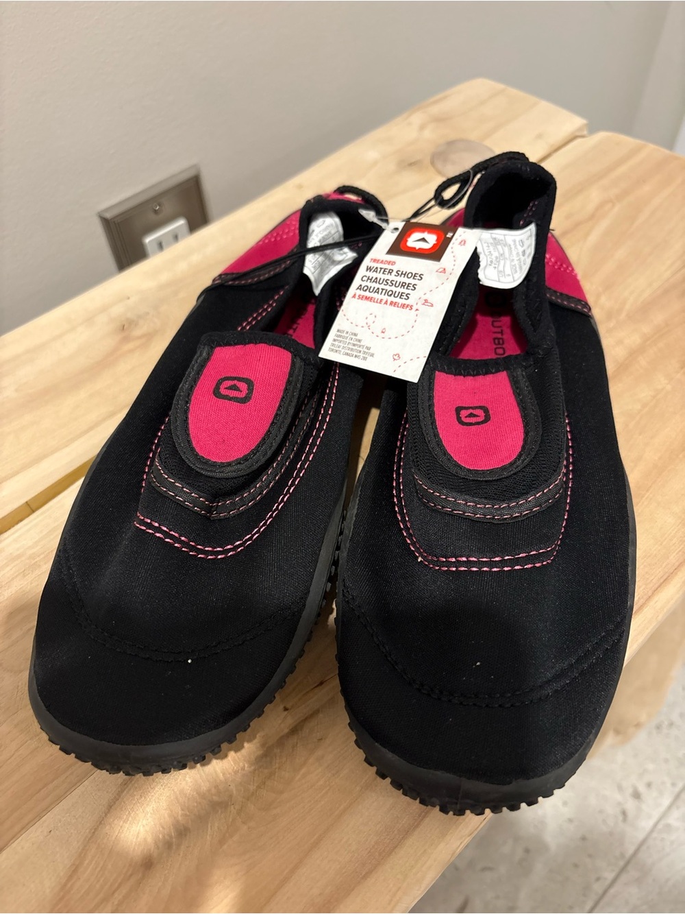 Black and Pink Water Shoes